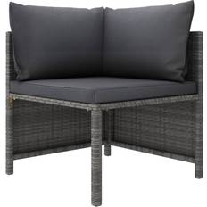 vidaXL Hoekbank Sectioneel Met Kussens Poly Rattan Grijs