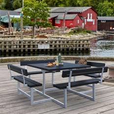 Firkantede Bænkesæt Plus Picnic Bord/Bænkesæt m/4