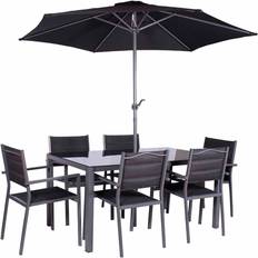 Royalcraft Sorrento 6 including Parasol Patio Dining Set