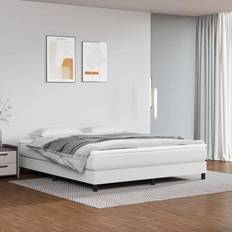 Blanc Matelas à Ressorts vidaXL de Lit Rembourré Lit Double Adulte Meuble de Chambre Coucher Intérieur Blanc 160x200x20 cm Matelas à Ressorts