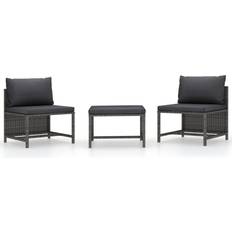 VidaXL Stål Loungeset vidaXL Soffgrupp trädgården 3 Loungeset, Bord inkl. 2 Stolar