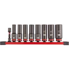 Milwaukee slagtoppesæt Milwaukee SHOCKWAVE Impact Duty Drive Impact Deep Rail x9 Pcs Topnøgle