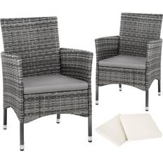 Hynder til havestole tectake 2 Polyrattan havestole + hynder 2 Havelænestol
