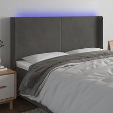 vidaXL À LED Meuble De Chambre À Coucher Accessoire Double 203x16x118/128 cm Velours Tête de lit