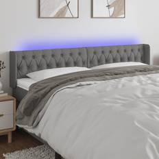 vidaXL A LED Grigio Scuro 203 x 16 x 78/88 cm Testiera