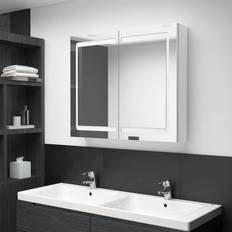 vidaXL Armario De Baño Con Espejo Led 80 x 12 x 68 cm