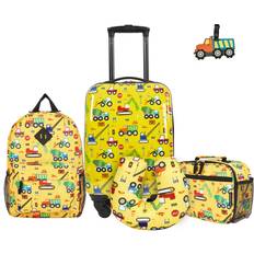 Hard Suitcase Sets TCL Travelers Club Kids Hardside Checked Spinner Luggage - Set of 5