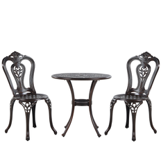 Metallo Set da Bistrot Beliani Giardino con 2 Sedie Tavolo Rotondo ø 65 cm Set da Bistrot