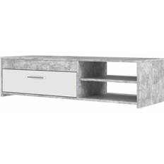Vita TV-bänkar på rea Forte Furniture Pilvi Contemporary White/Light Grey Concrete TV-bänk 120x31.8cm