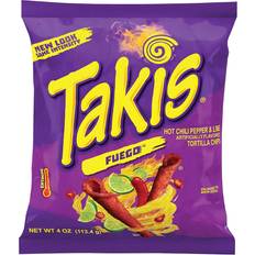 Lemon/Lime Snacks Takis Fuego Rolled Hot Chili Pepper Tortilla Chips 4oz 1