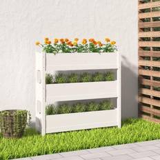 vidaXL Planter White 112x25x104.5 Solid Wood Pine