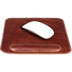 Genuine Leather Mousepad with Wrist Rest 8.2 x 8.2 in