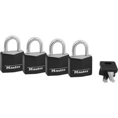 Master Lock Lås Master Lock Skyddat Hänglås I Aluminium Med Nyckel 4 St