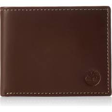 Timberland Mens Leather With Attached Flip Pocket Bi Fold Wallet - Brown