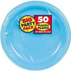 Disposable Plates Amscan Caribbean Big Party Pack Plastic Plates 10" Pack of 50