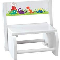 White Stools Valley Traders Children's White Dinosaur Step Stool