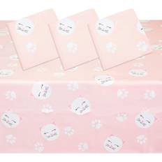 Sparkle and Bash Lot de 3 Nappes de F Te Th Me Chat en Plastique D 54 x 108