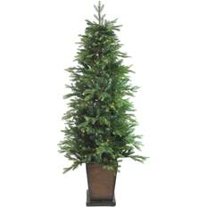 Noble fir artificial christmas tree Northlight Pre-Lit Potted Oregon Noble Fir Artificial Christmas Tree