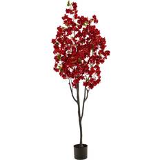 Red Artificial Plants Nearly Natural Potted Red Cherry Blossom Tree Artificial Plant