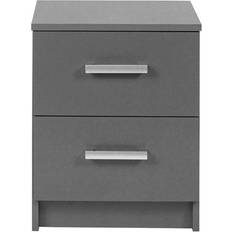 Gris Commodes Table De Chevet 2 Tiroirs Gris Graphite 41 cm Commode