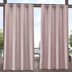 Exclusive Home Set of 2 96"x54" Solid Cabana Grommet Top x