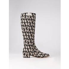 Beige High Boots Valentino Garavani Beige VLogo Boots 6Zn Naturale/Nero/Fo IT