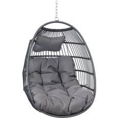 Gray Outdoor Hanging Chairs Sunnydaze 2.75 Julia Hanging Egg