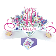 Table Decorations 40th Birthday Flowers Card
