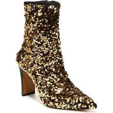 Gold Ankle Boots Franco Sarto Avana Booties Women's Shoes Gold Sequin 6.5M