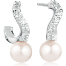 Sif Jakobs Ponza Creolo Earrings - Silver/Transparent/Pearls