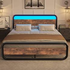 Beds & Mattresses Catrimown Store Queen Platform with LED Headboard