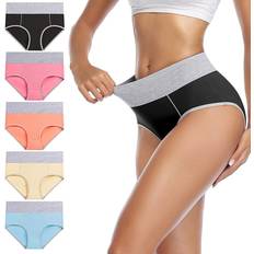 Wirarpa Women's High Waist Stretch Briefs Underwear 5-pack