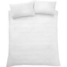 Catherine Lansfield Lennon Stripe Duvet Cover Natural, White (200x135cm)