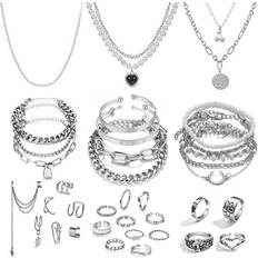 Silver Plated Jewelry Sets IFKM Jewellery Set - Silver