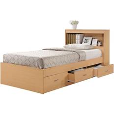 Beech Beds Hodedah Twin-Size Captain Bed with 3-Drawers & Headboard 41.4x84.5"