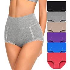 Misswho High Waisted Soft Womens Underwear Breathable Panties 6-pack