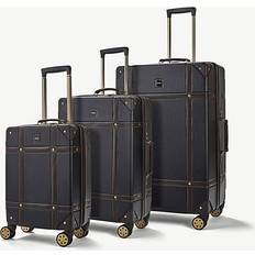 Rock Telescopic Handle Suitcase Sets Rock Vintage Hardshell 3 Luggage