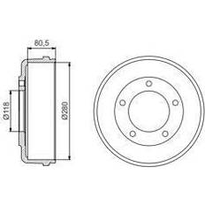 Bosch 0 986 477 203 Tambor de Freno Eje Transit Mk5 Furgón