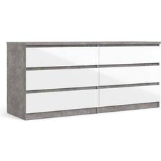 Tvilum Furniture Tvilum Naia Wide White High Gloss Chest of Drawer 153.8x70.1cm