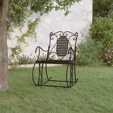 vidaXL Rocking 84 cm Black Steel Garden Bench