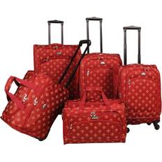 Single Wheel Suitcase Sets American Flyer De Lis 5 Spinner Luggage Set