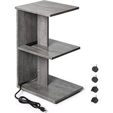 Casters Bedside Tables ZGREN With Charging Station Bedside Table 15x11.8"