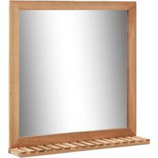 Brown Mirrors vidaXL Solid Wood Bathroom 60x12x62cm Wall Mirror