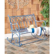 Blue Garden Benches Safavieh Ressi Rustic