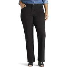 Lee Plus Instantly Slims Straight-Leg Jeans, Women's, Regular, Black