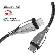 Naztech Naztech Titanium USB-C to Lightning Braided Cable 6ft