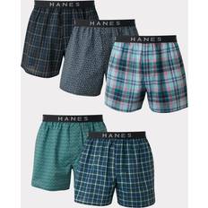 Hanes Ultimate Men's 5-Pack Yarn Dye Exposed Waistband Boxer - Assorted Plaid