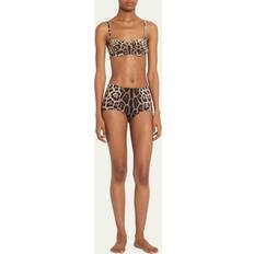 Beige Bikini Tops Dolce & Gabbana Leopard-print bikini top beige