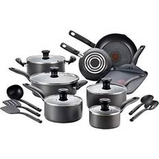 Pour Spouts Cookware Sets T-fal Initiatives Cookware Set with lid 18 Parts