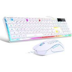 Keyboards MageGee Gaming Keyboard and Mouse Combo, K1 LED Rainbow Backlit Keyboard with 104 Key Computer PC Gaming Keyboard for PC/Laptop